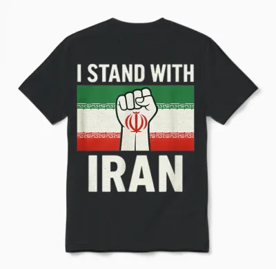 I Stand with Iran Free Iran Unisex T-Shirt - Black