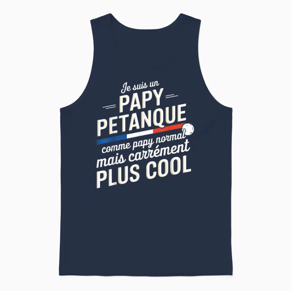 Je Suis Un Papy Pétanque Carrément Plus Cool Citation Drôle Unisex Tank Top in Navy