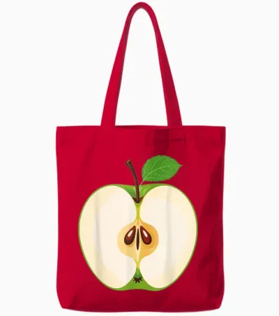 Green Apple Costume for Adult, Men, Women, Children Tote Bags - Red