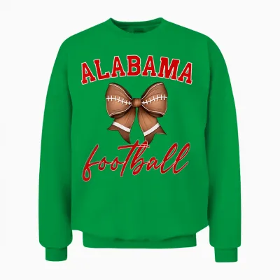 Alabama Football Pretty Coquette Style Bow Unisex Sweatshirt - Irish Green
