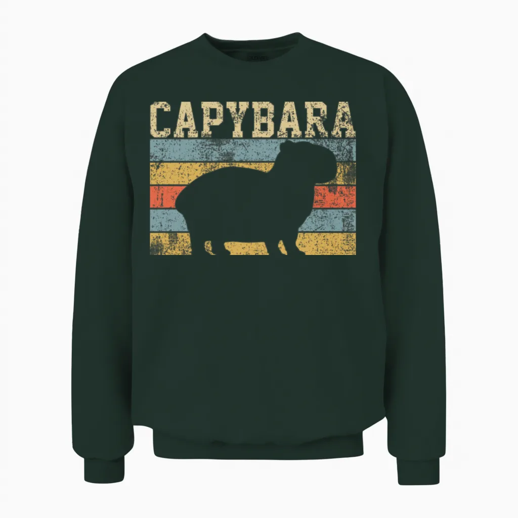 Capybara Rodent Retro Vintage Unisex Sweatshirt - Forest