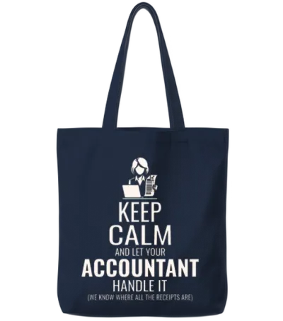 Accountant Accounting Bookkeeping Finance Funny Tote Bags - Navy
