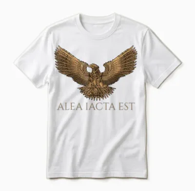 Julius Caesar Zitat – Alea Iacta Est – Steampunk Eagle Spqr Unisex T-Shirt - White