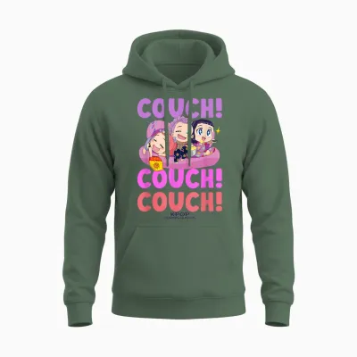 Kpop Demon Hunters Huntrix Couch Officially Licensed Unisex Hoodie - Military Green