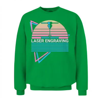 Laser Engraving Retro Unisex Sweatshirt - Irish Green