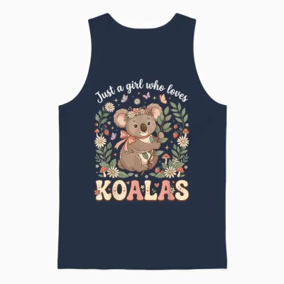 Just a Girl Who Loves Koalas Couronne De Fleurs En Forme D'ours Koala Unisex Tank Top - Navy