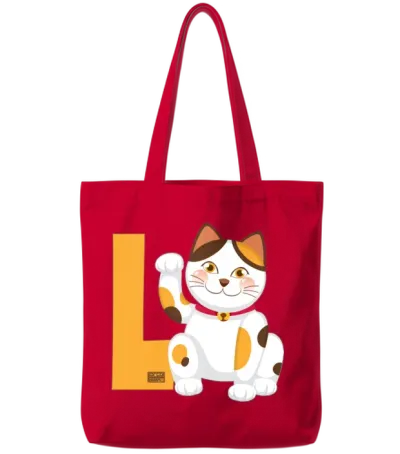 Funny Laugh Lmao Manekineko Chinese Lucky Cat Puns Tote Bags - Red