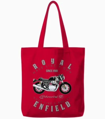 Royal Enfield Continental Gt Designs by Fashion Th Tote Bags - Red