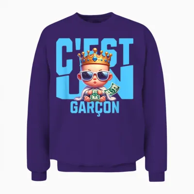 It's a Boy | It's a Boy | Baby Gender Announcement | T-Shirt Gift, Black, S Unisex Sweatshirt - Purple