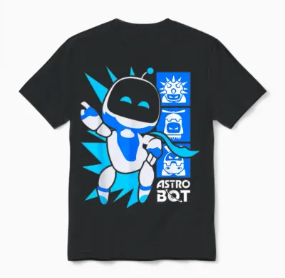 Astro Bot Rescue Mission Victory Pose Video Game Unisex T-Shirt - Black