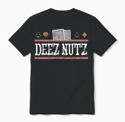 Deez Nuts Funny Poker Player Unisex T-Shirt - Black