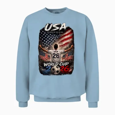 Soccer Football - World Cup 2026 Usa Winner Unisex Sweatshirt - Light Blue