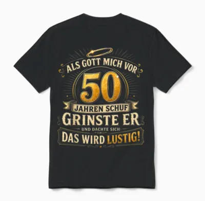 50. Geburtstag Mann Frau 50 Jahre Deko 1976 Geschenk Lustig Unisex T-Shirt - Black
