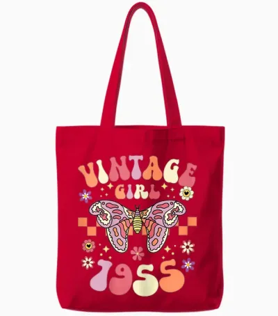 70 Ans Année 1955 Vintage Femme 70eme Anniversaire 1955 Tote Bags - Red