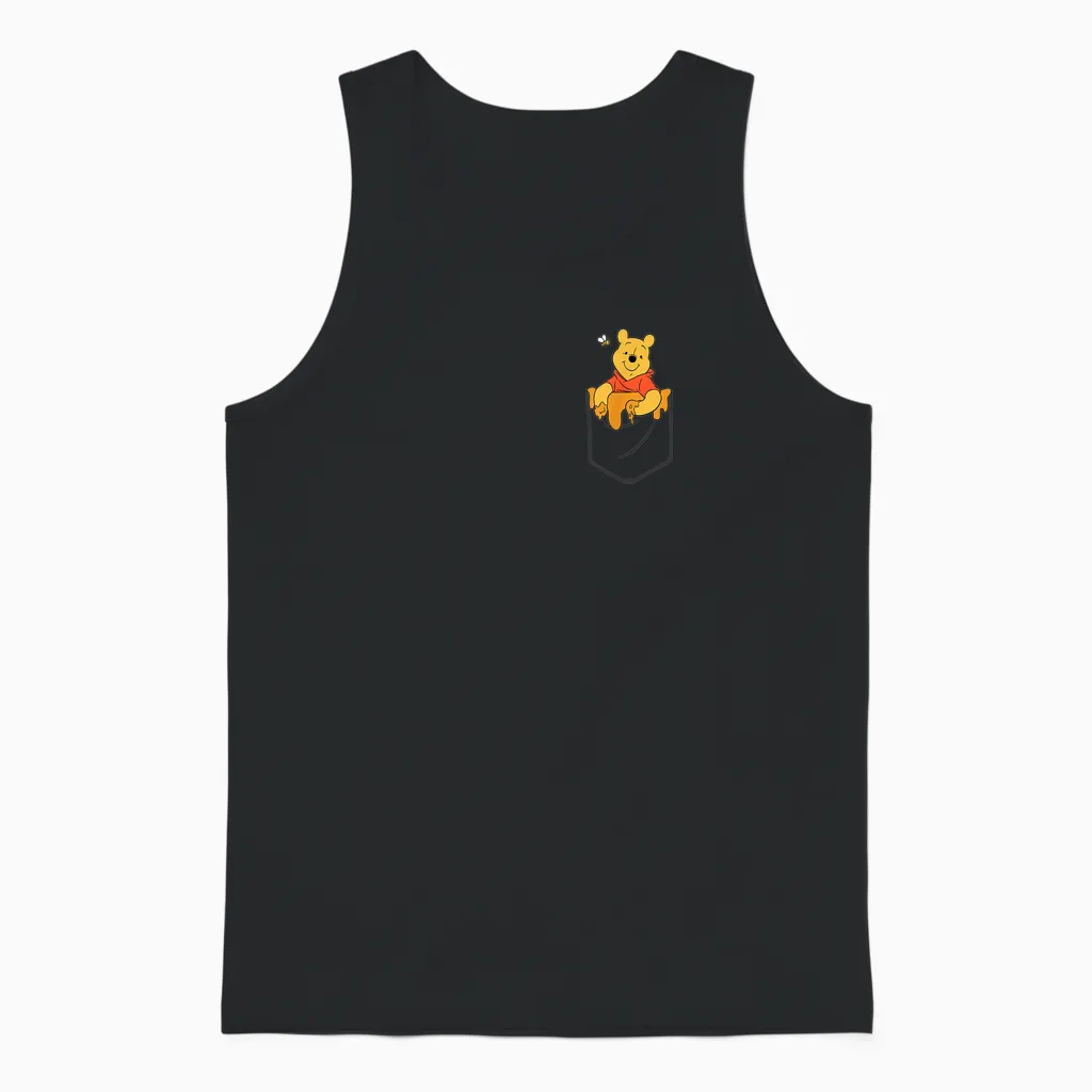 Disney Winnie the Pooh Hunny in My Pocket T-Shirt, Black Unisex Tank Top in Black