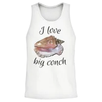 I Love Big Conch Unisex Tank Top - White – 2