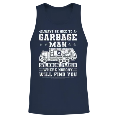 Funny Garbage Man Trash Garbage Truck Unisex Tank Top - Navy