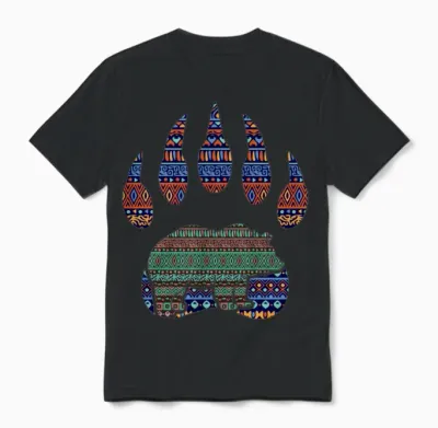 Native American Bear Claw Unisex T-Shirt - Black