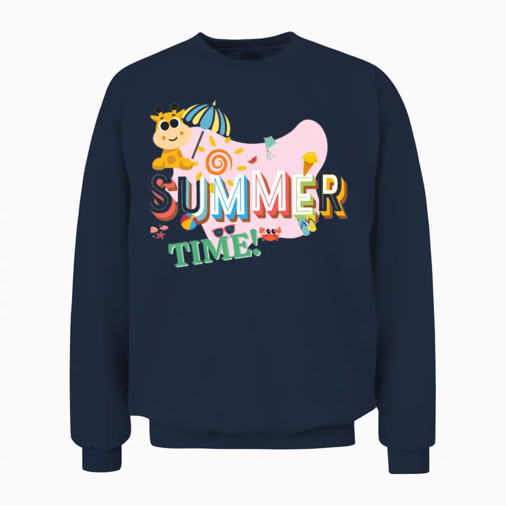 Cute Summer Time - Fun Beach Holidy Unisex Sweatshirt in Navy