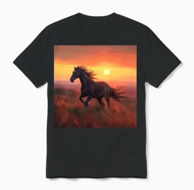Horse Unisex T-Shirt - Black