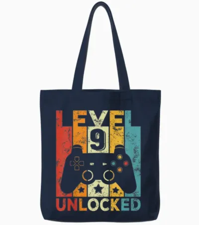 Enfant 9 Anniversaire Garçon Fille 9 Ans Jeu Manette Gamer Tote Bags - Navy