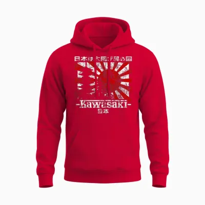Kawasaki City 90s Retro Japan Esthetics 80s Kawasaki Unisex Hoodie - Red