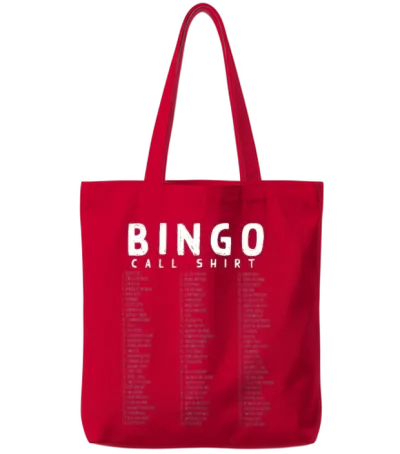 Bingo Call Chart , Bingo Player Tote Bags - Red