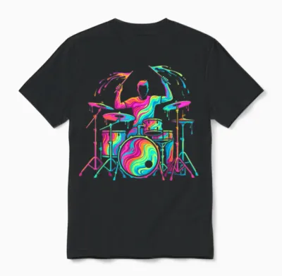 Drummer Man Child Boy Unisex T-Shirt - Black