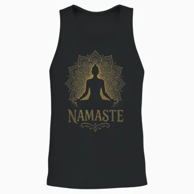 Namaste - Yoga Meditation Peace Buddha Namaste Unisex Tank Top - Black
