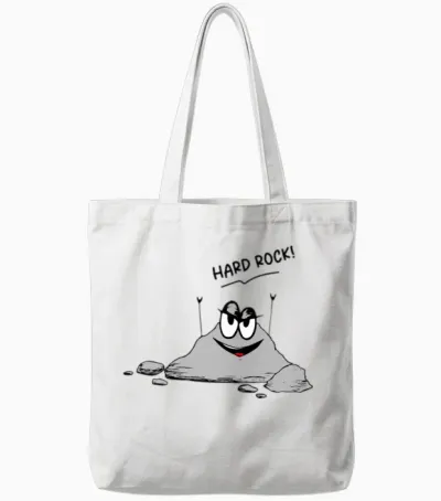 Funny Rock Shirt Funny Picture Tote Bags - White