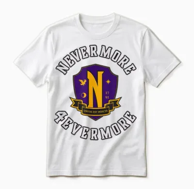 Wednesday - Nevermore 4evermore Unisex T-Shirt - White