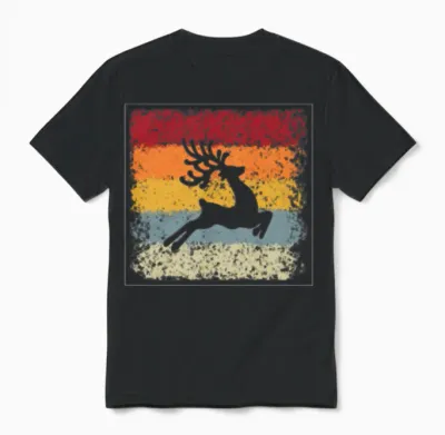 Moose Retro Unisex T-Shirt - Black