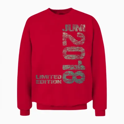 Limited Edition Juni 2018 Junge Mädchen 8. Geburtstag Unisex Sweatshirt - Red
