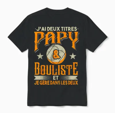 Grandpa Bouliste Petanque Man Gift Humour Boccia Petanque T-Shirt, Black, S Unisex T-Shirt - Black