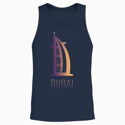 Cool Burj Al Arab Design in Dubai Unisex Tank Top - Navy