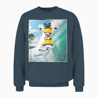 Despicable Me Minion Helmet Graphic Unisex Sweatshirt - Dark Heather