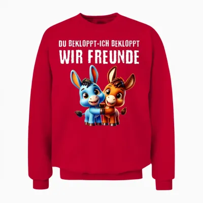 Du Bekloppt Ich Bekloppt Wir Freunde Beste Freundin Unisex Sweatshirt - Red