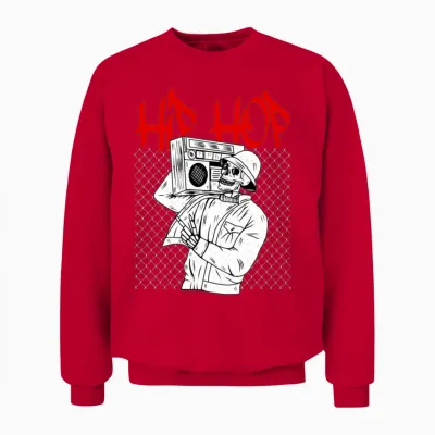 Hip Hop Unisex Sweatshirt - Red