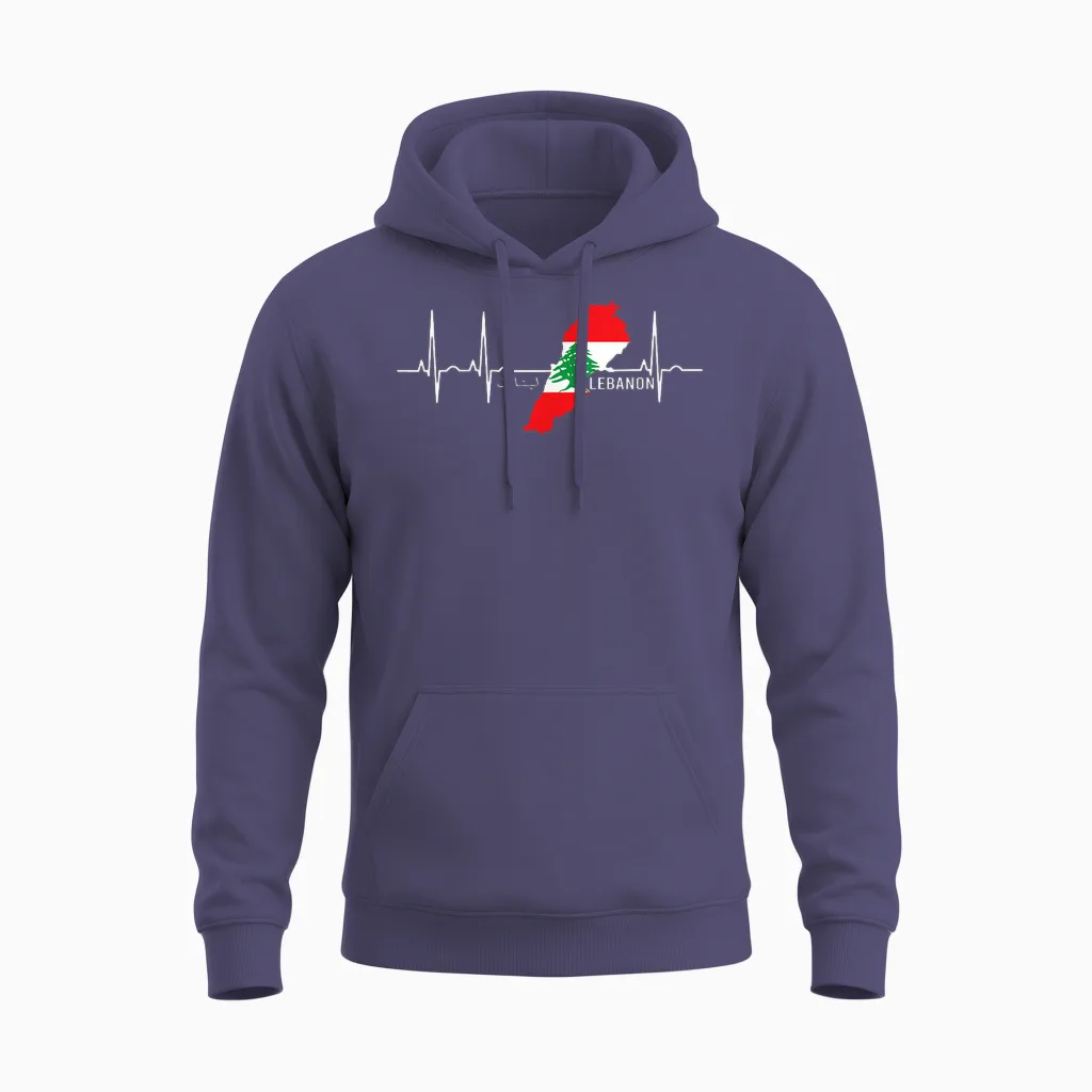 I Love Lebanon, Libanesische Flagge, Lebanese Flag, Libanon Unisex Hoodie in Heather Sport Dark Navy