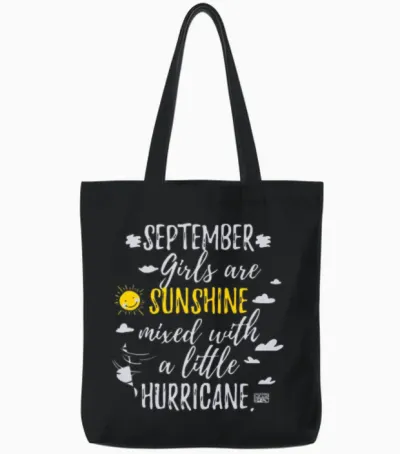 September Girls Sunshine and Hurricane Tote Bags - Black