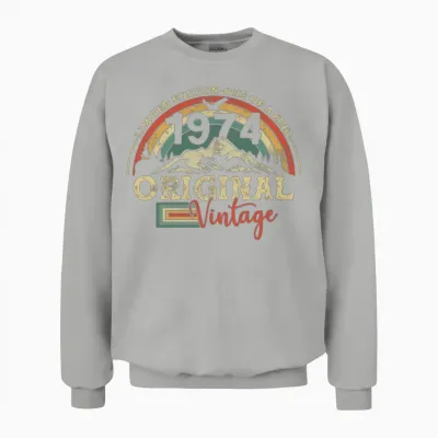 Vintage Aged to Perfection July 1974 Unisex Sweatshirt - Ash