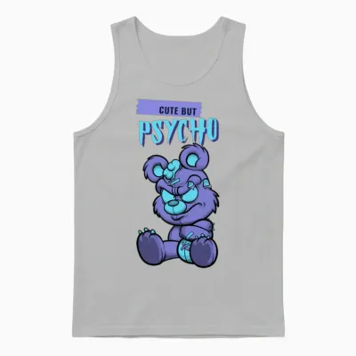 Cute but Psycho Unisex Tank Top - Ash