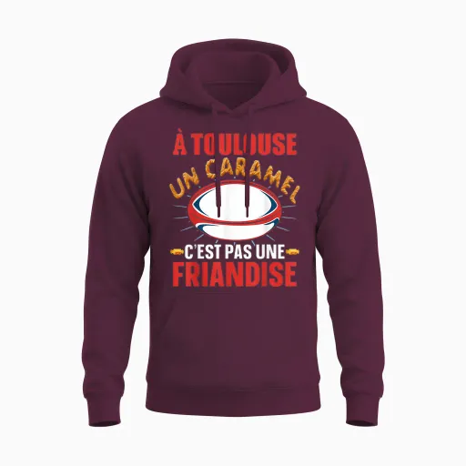 Toulouse Humour for Toulouse Supporters T-Shirt, Black, S Unisex Hoodie in Maroon
