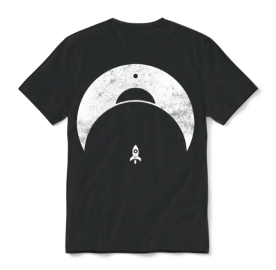 Retro Rocket Unisex T-Shirt - Black