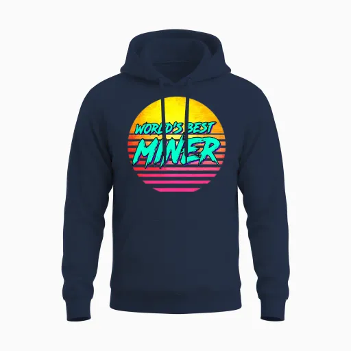 Funny Retro Miner Unisex Hoodie - Navy