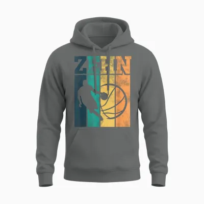 Children's Birthday 10 Years 10th Birthday Basketball T-Shirt, Black Unisex Hoodie - Graphite Heather