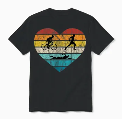 Ich Liebe Triathlon Schwimmen Radfahren Laufen Triathlet Unisex T-Shirt - Black