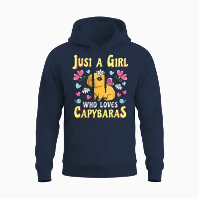 Capybaras Adorable Capybara Gift for Animal Lovers Capybara Girl Unisex Hoodie - Navy