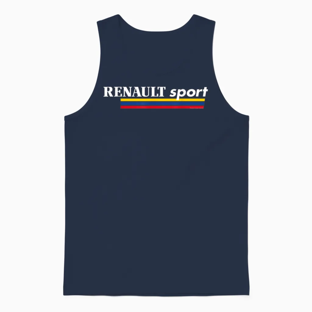 Renault Sport 1980s Retro Car Logo Unisex Tank Top in Navy