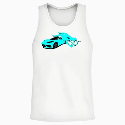 Sport Car and the Dragon - Charmwal Unisex Tank Top - White